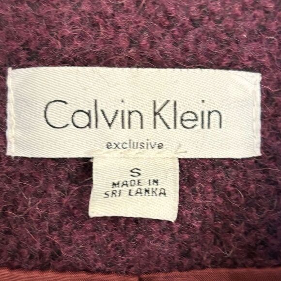Vintage Calvin Klein Exclusive Wool Purple Jacket Blazer Cropped Size S - Picture 7 of 7